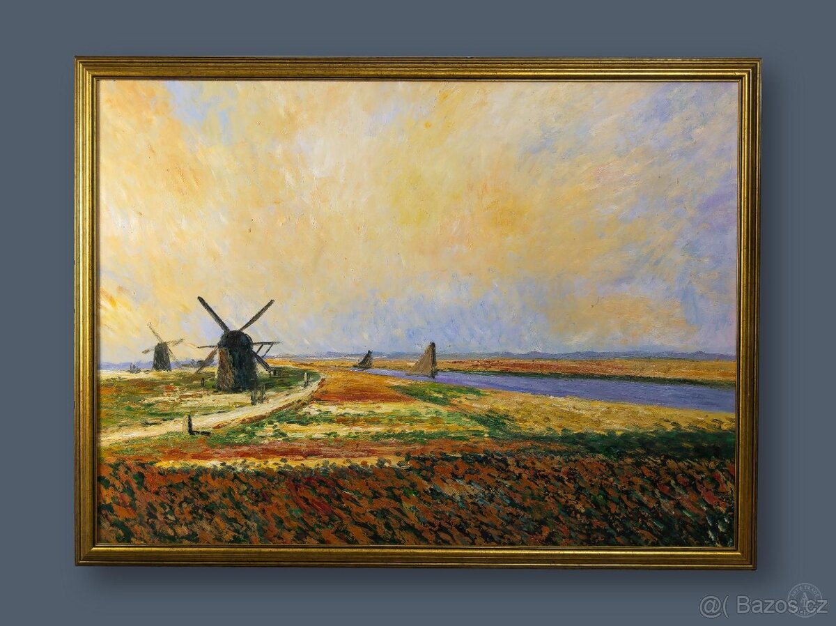Netherlands / Holandsko – veľký olej na plátne, 118 × 88 cm