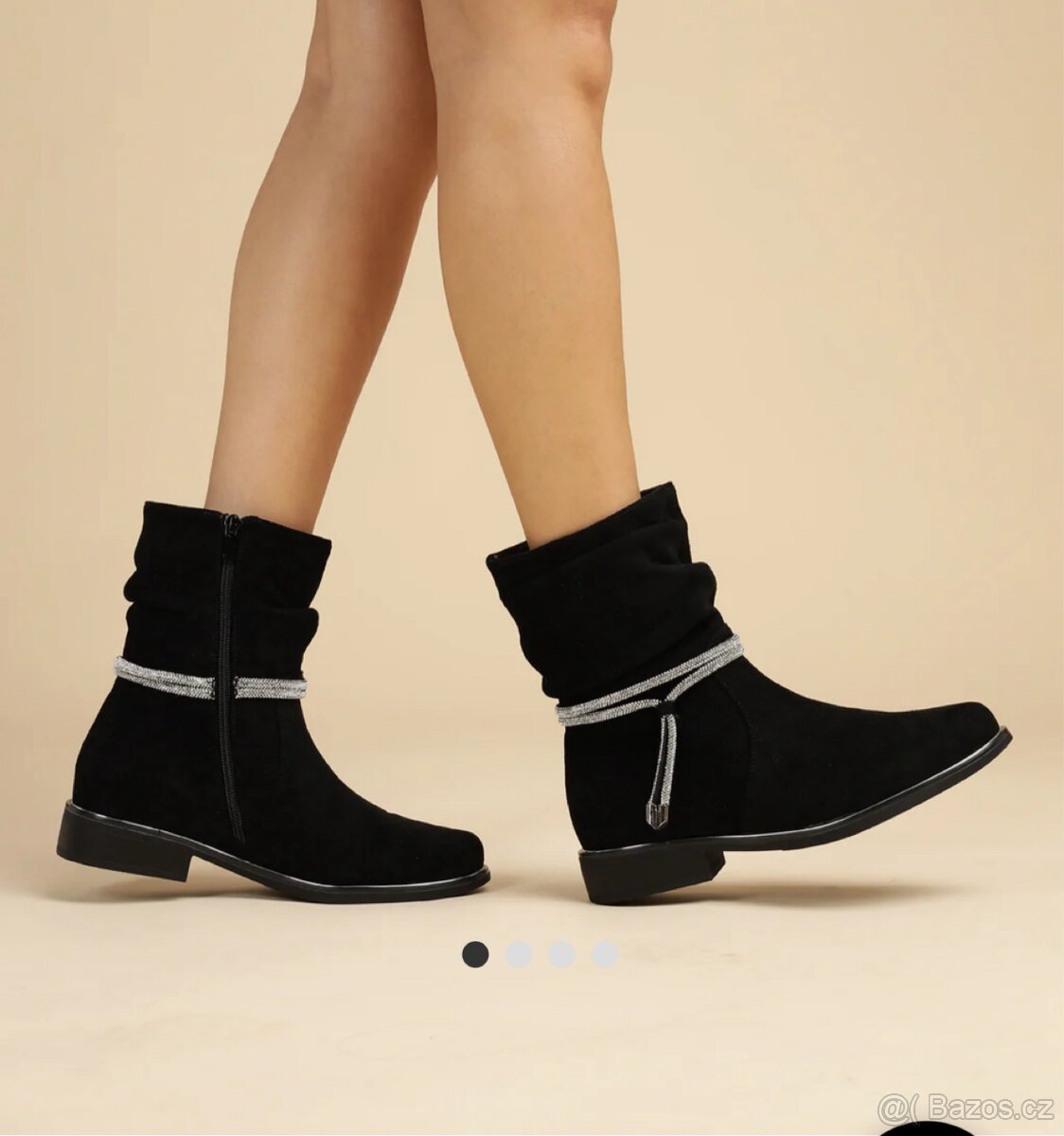 Černé Semišové polokozacky