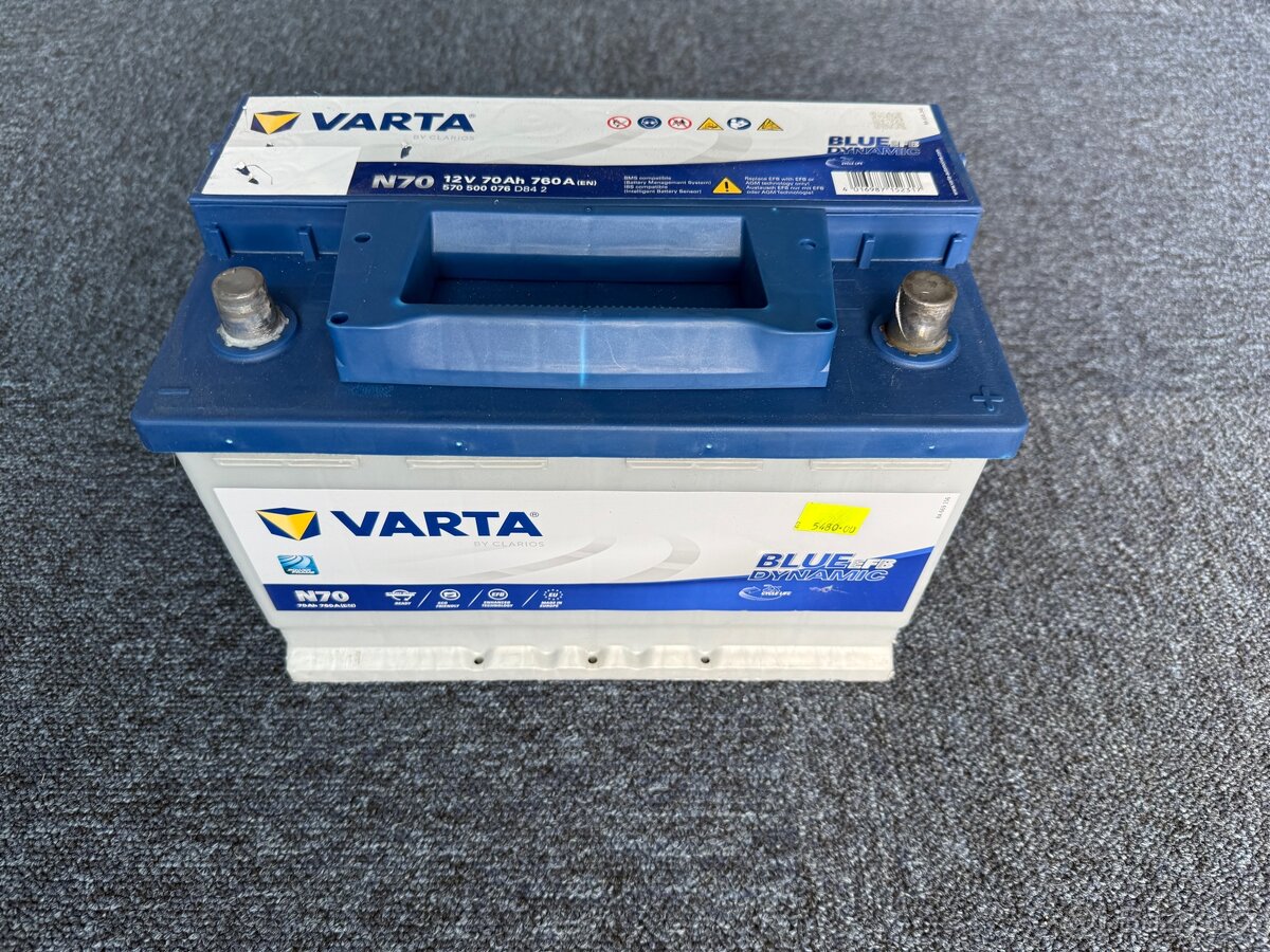 Nová autobaterie VARTA EFB 12V, 70Ah, 760A