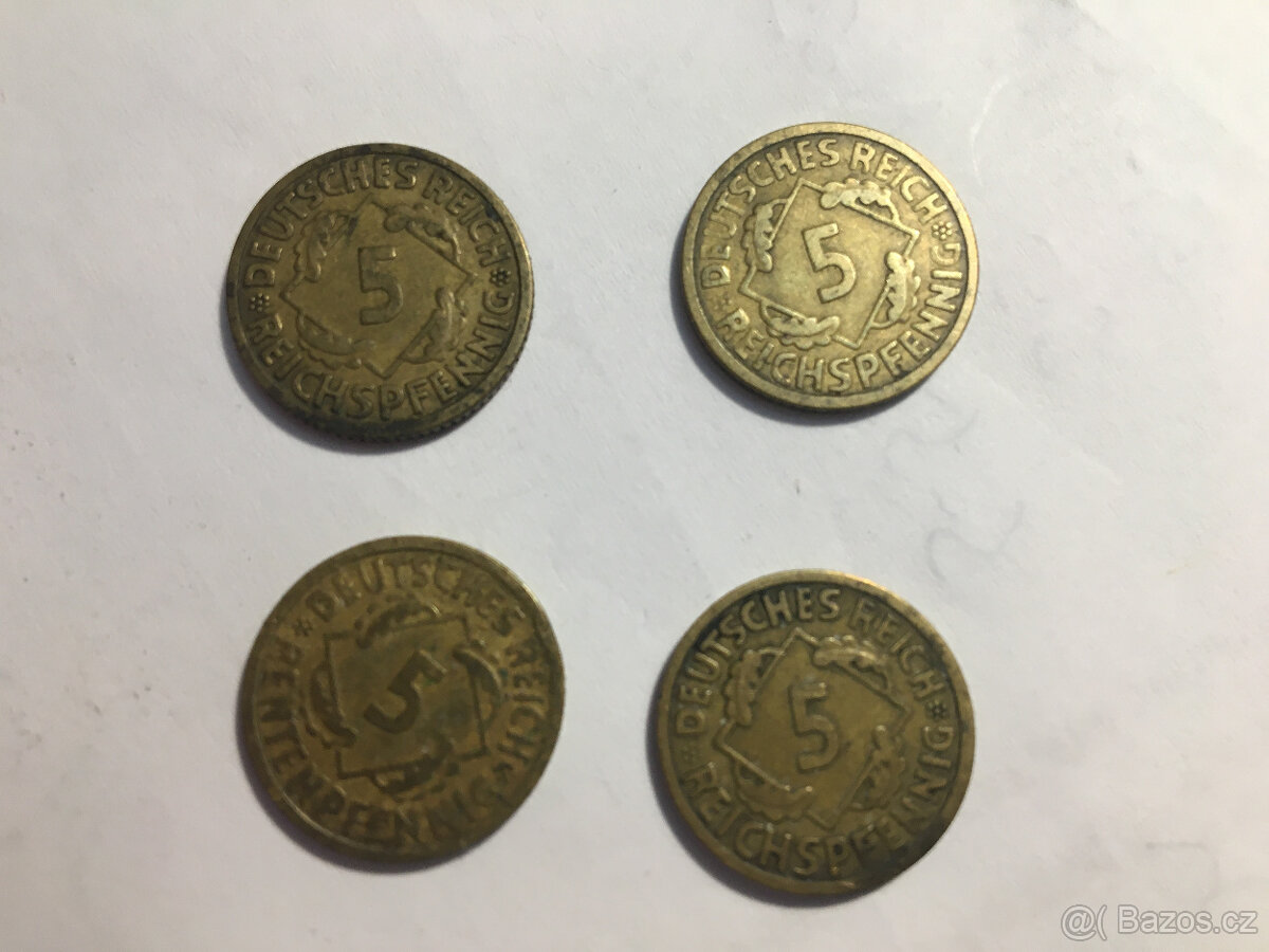 Německé mince 5ks-5..