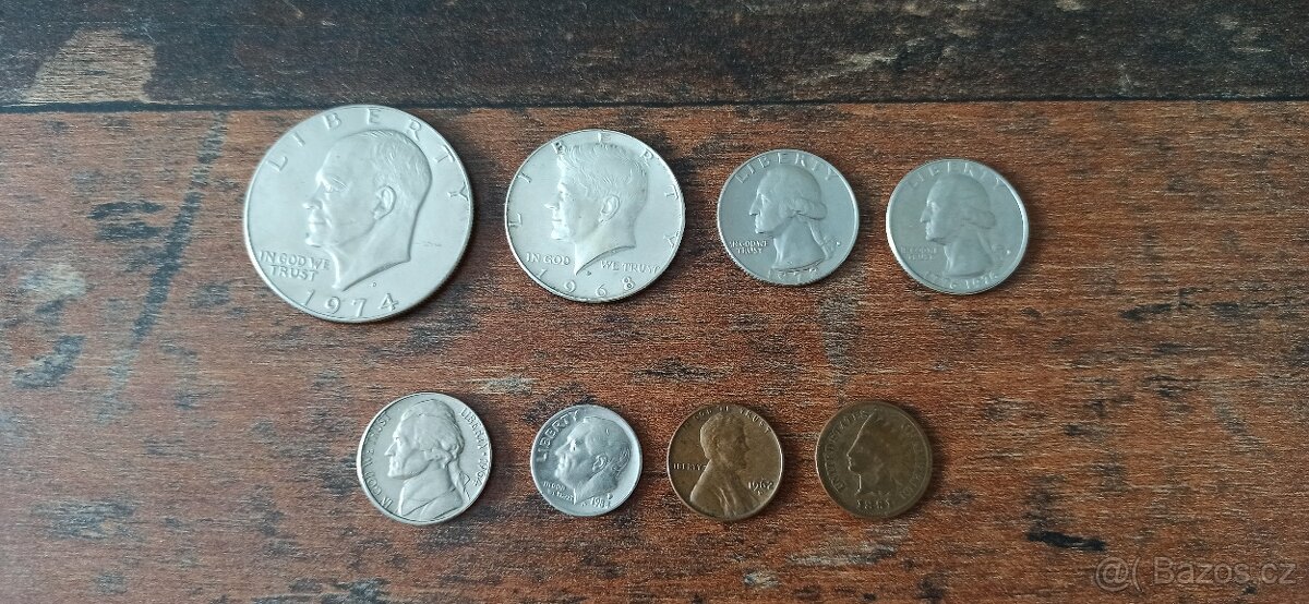 USA sada, lot Amerických mincí.