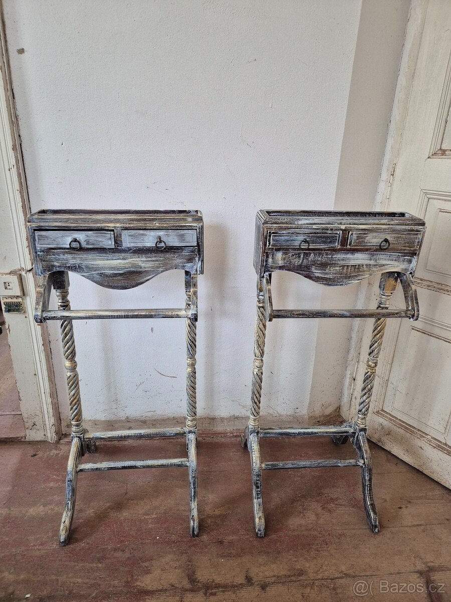 2 x Němý sluha ve stylu provence,cena za 2 ks.