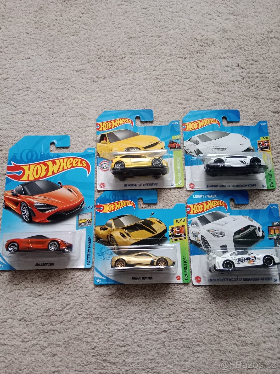Hot wheels McLaren, Honda, Lamborghini, pagani, Nissan