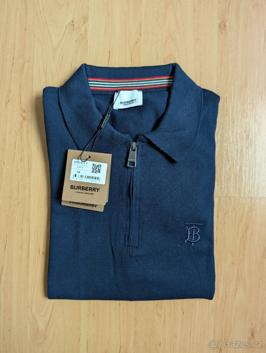 Navy polo tričko Burberry vel. M