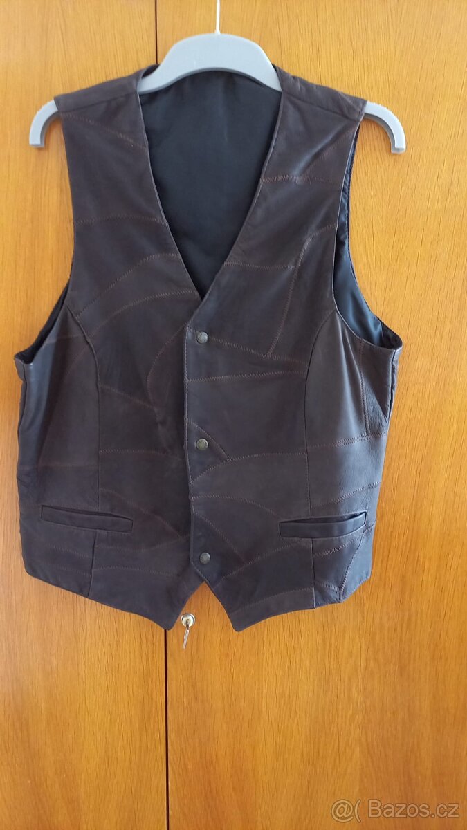 Pánská kožená vesta