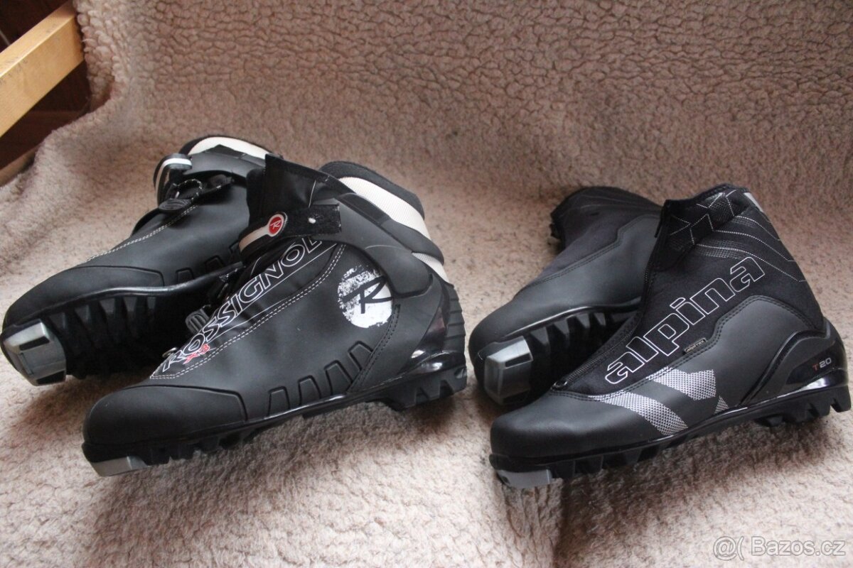 Různé běžky 180-215 cm, boty na běžky