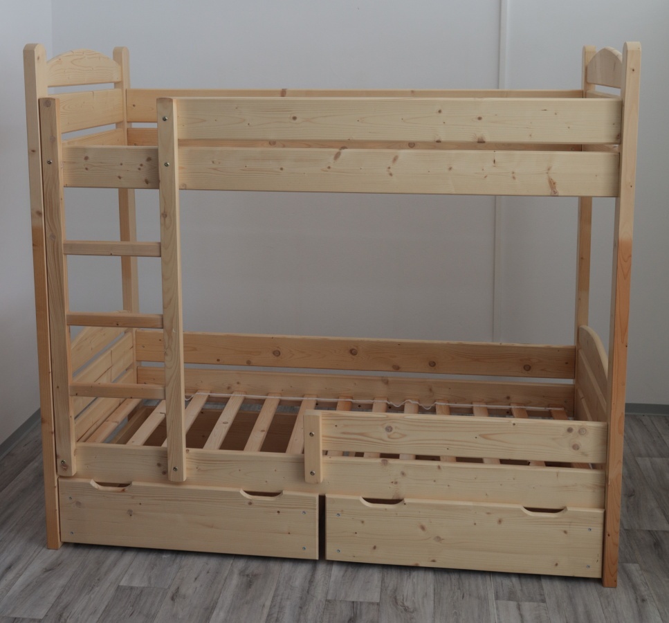Dřevěná pevná patrová postel Petr