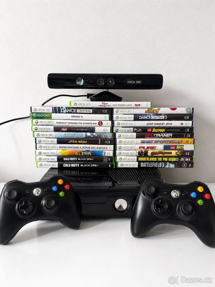 Xbox 360 + 2 Ovladače + Kinect