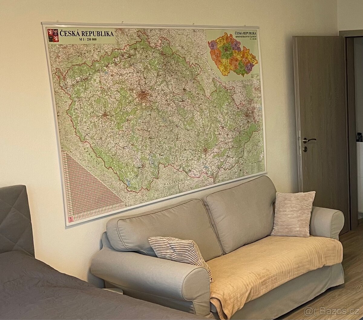 Nástěnná mapa ČR 199 x 124 cm