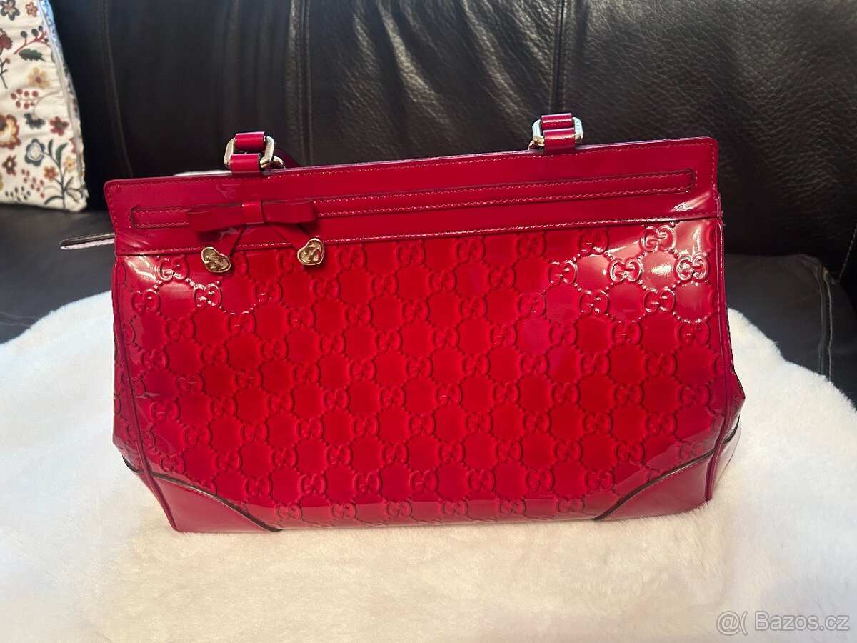 Kabelka Gucci Red Guccissima Leather Mayfair Tote Bag