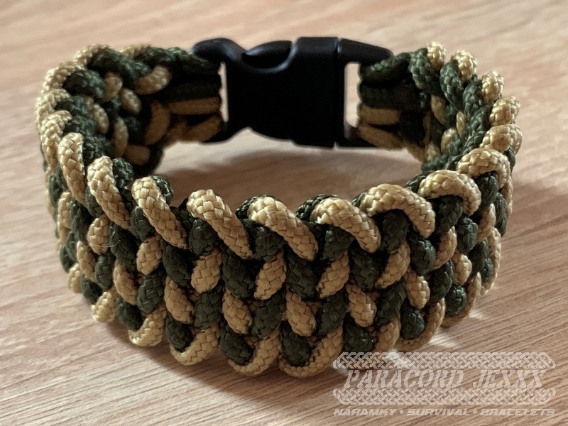 PARACORD náramek (19 cm) bronze - oliv