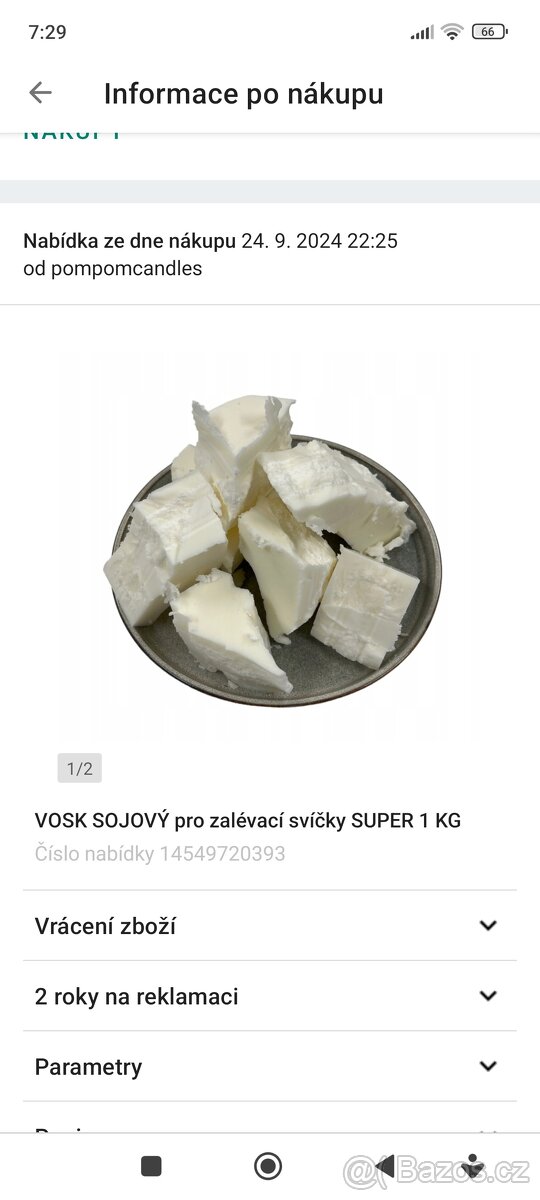 Sójový vosk 5kg super