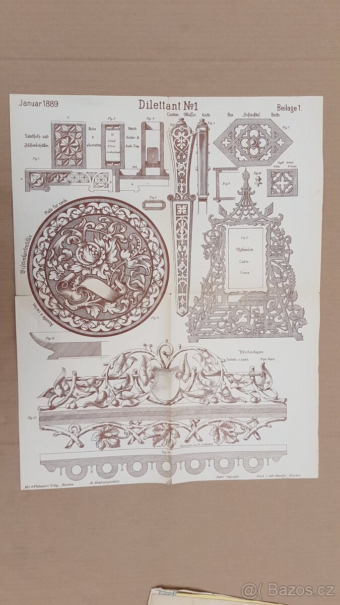 Staré řezbářské časopisy vydané v roce 1889