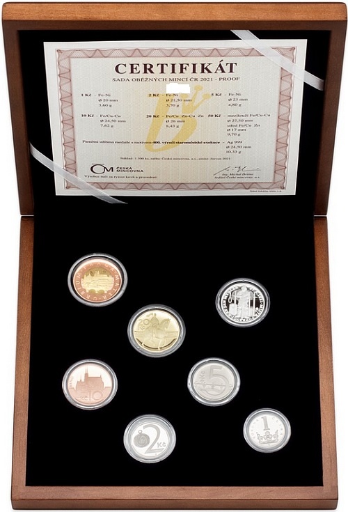 Sada oběžných mincí ČR (dřevo) - proof 2021,2022,2023