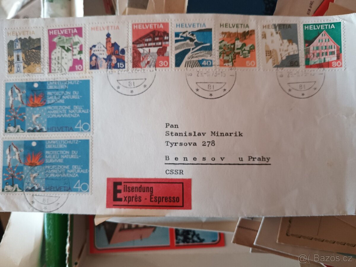 3 díl☺️mix různých dokumentů pohlednic a známek