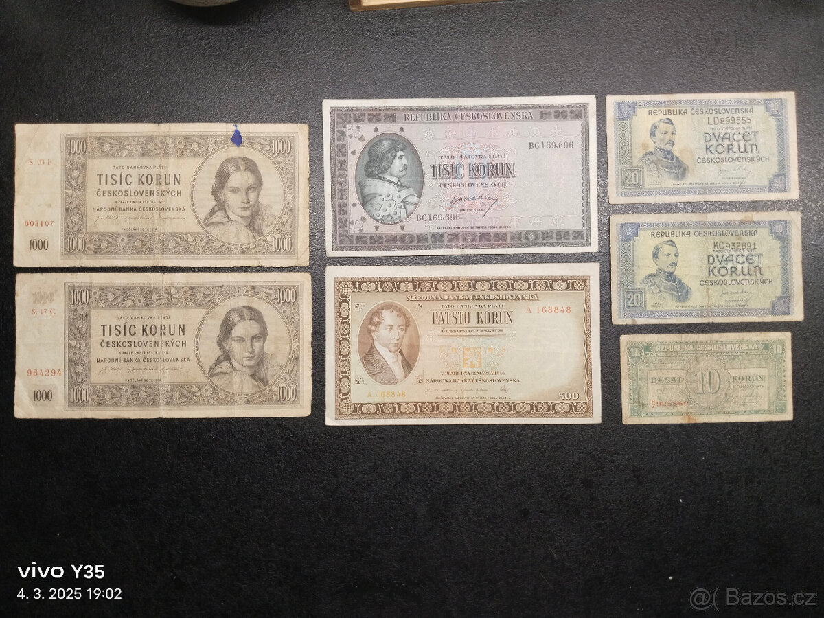 Bankovky Československo 1945 a 1946