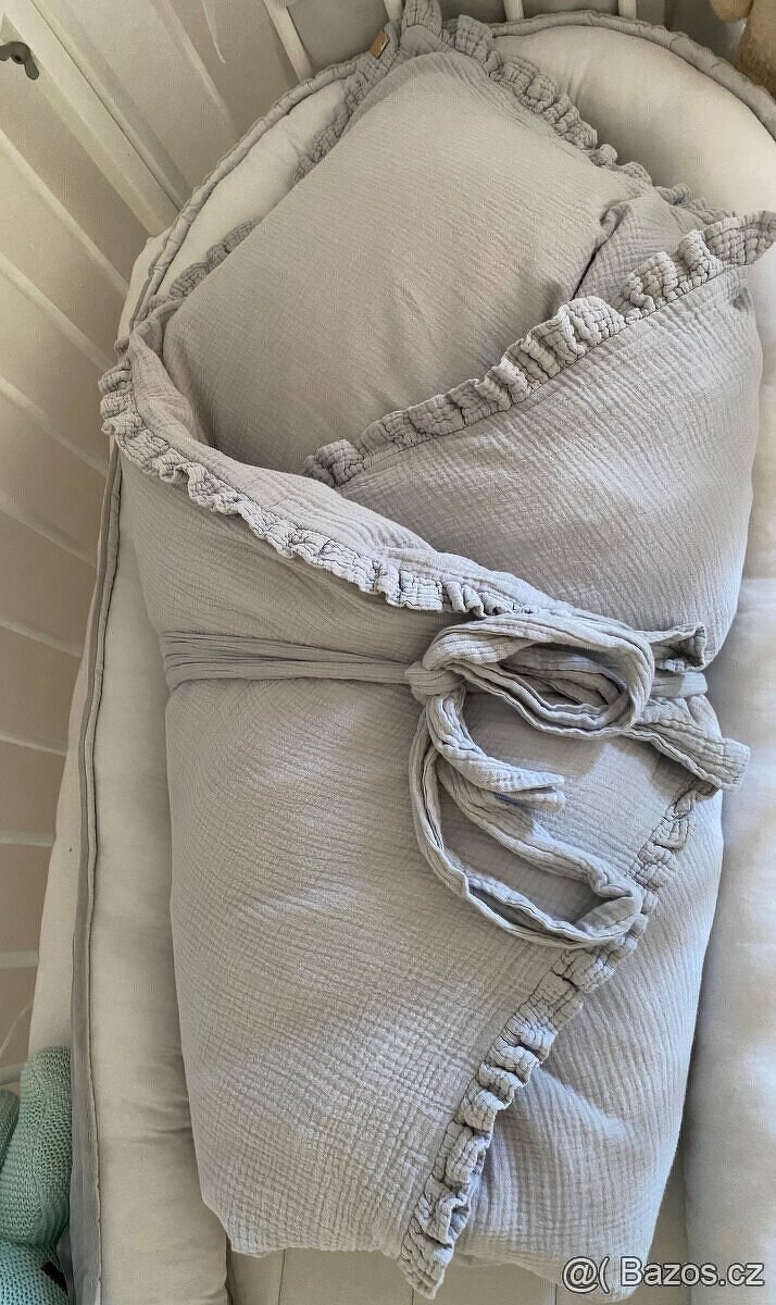 Mušelínová péřová zavinovačka XL (100x100cm) a hnízdečko XL