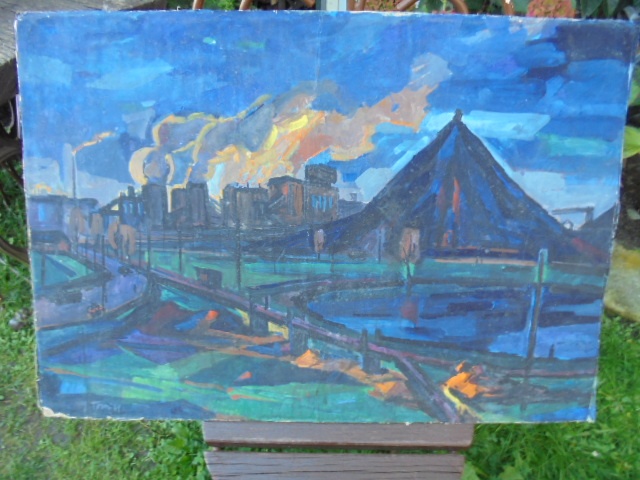 OBRAZ OLEJ NA KARTONU--JIŘÍ TOROŇ