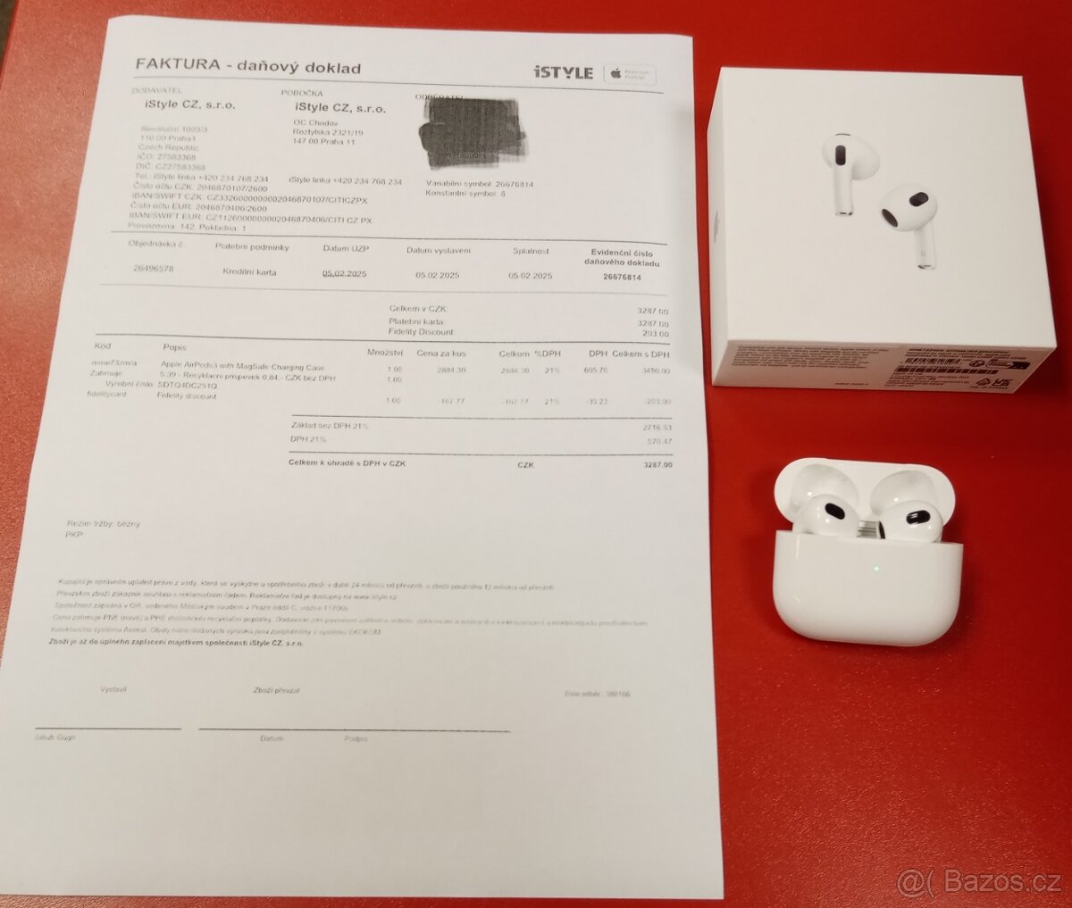 Apple Airpods 3. GEN. MME732M/A záruka 2/2027 iStyle