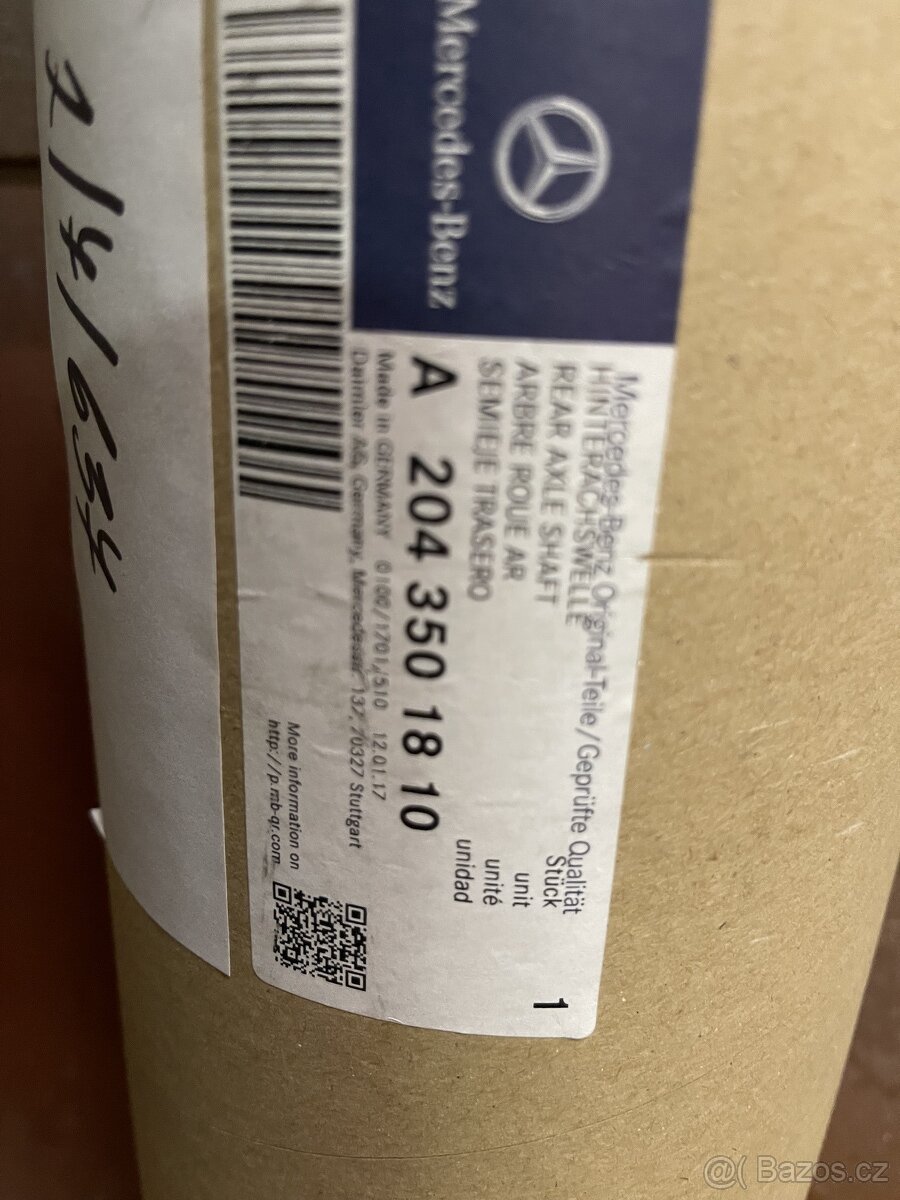Poloosa zadní MB W204 nová originál A2043501810