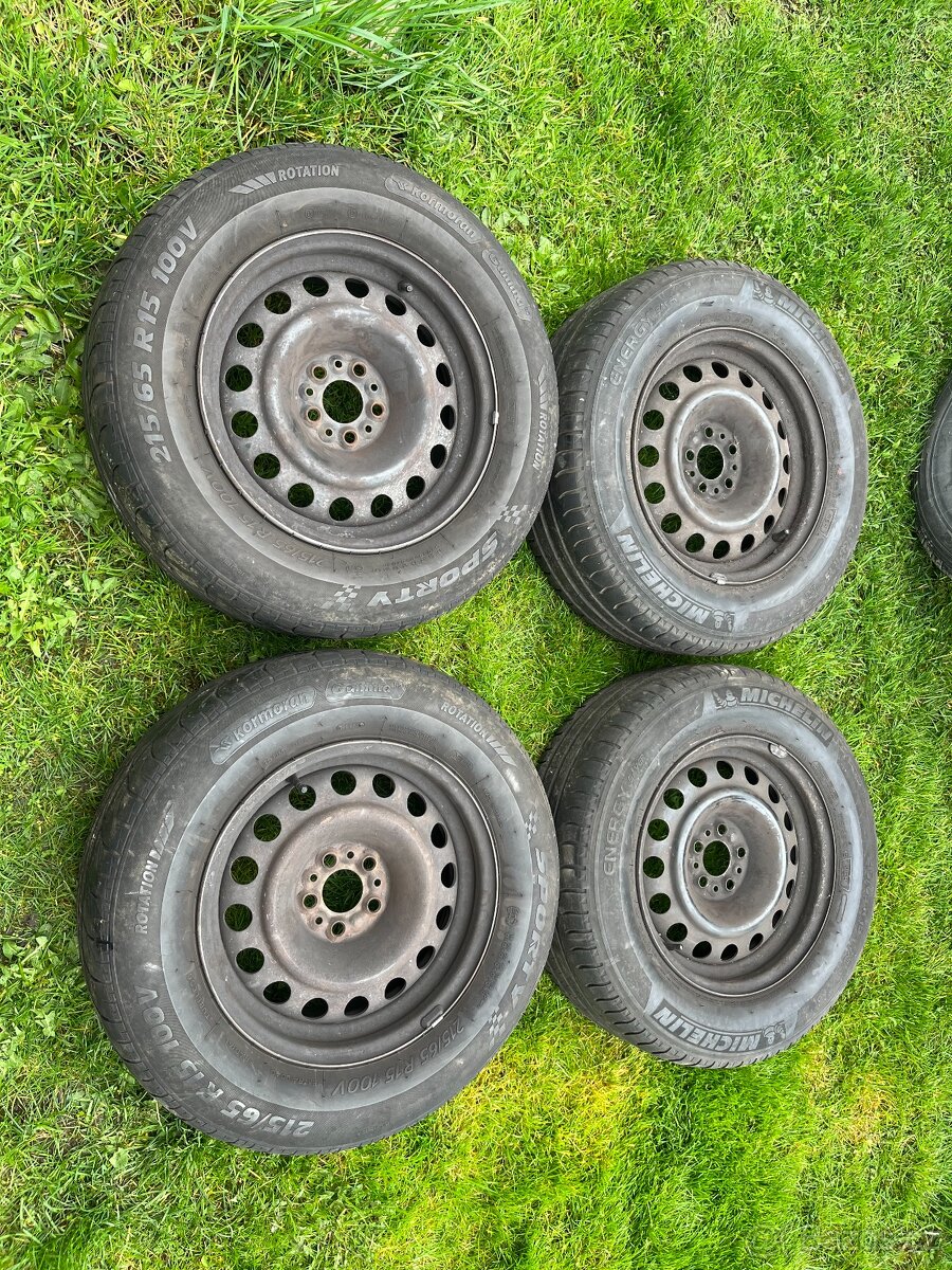 plechové disky 5x108 - letní pneu 215/65/15
