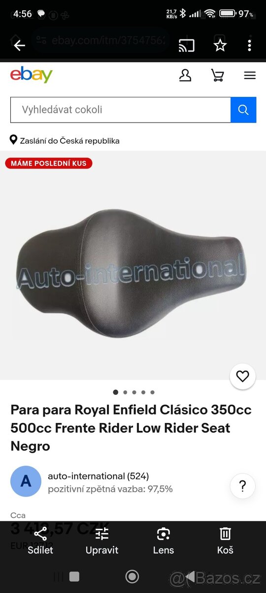 Sedlo pro Royal enfield classic 500/350(starou)