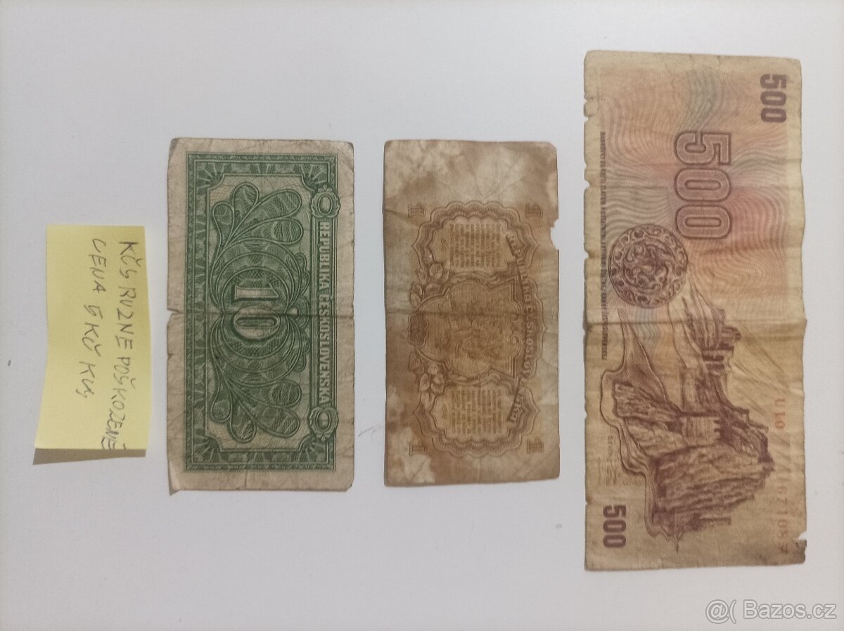 Československé stare bankovky