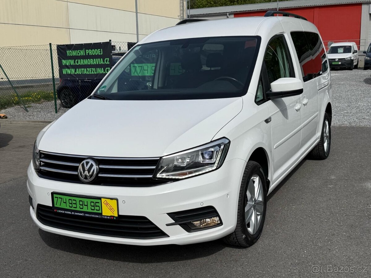 ► VW CADDY MAXI 2,0 TDI - 75 KW, 7 MÍST, AUTOM. PARKOVÁNÍ ◄