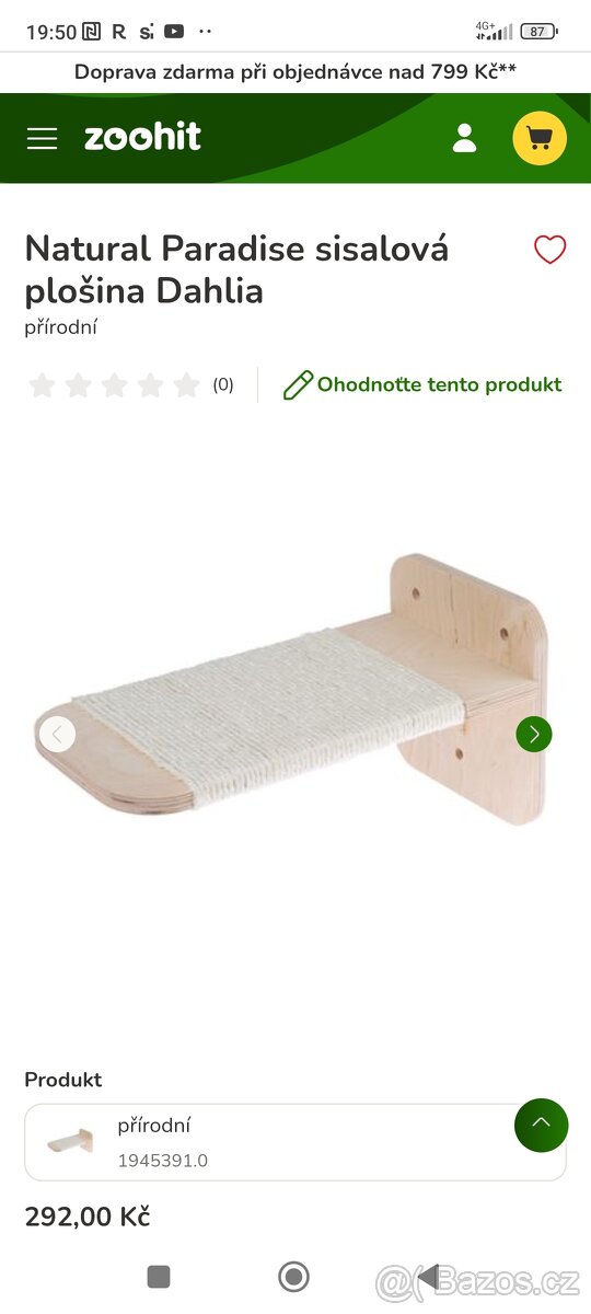 Plošina Dahlia pro kočky, škrabadlo