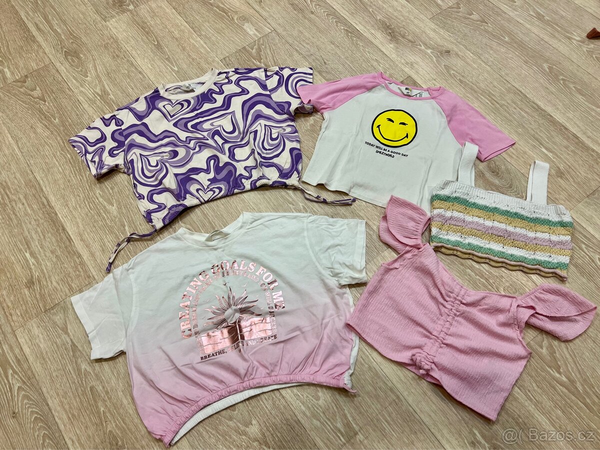 Dívčí crop top,tílka,trička H&M 146/152