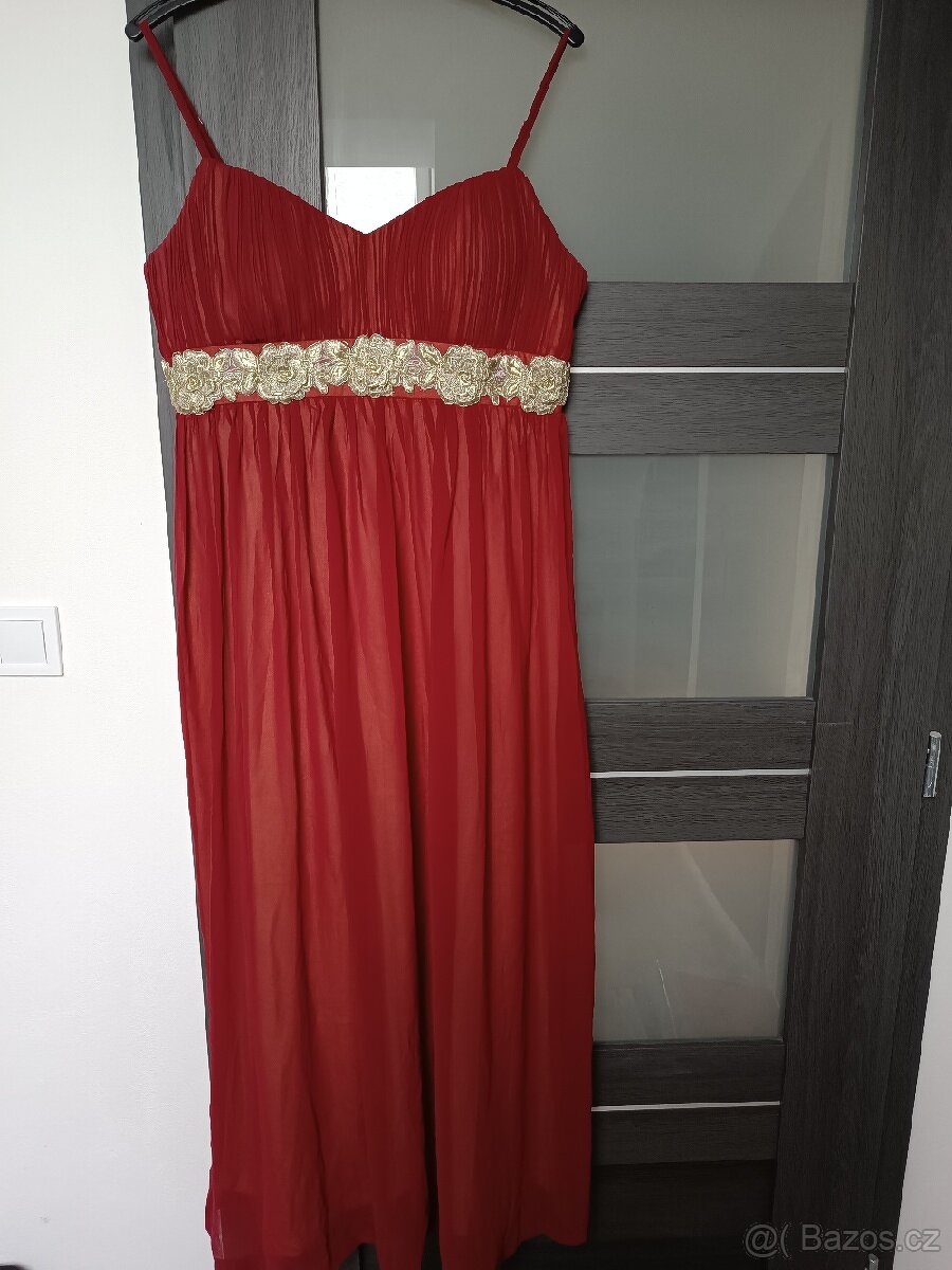 Dlouhé společenské vínové šaty, Zn. Ever Pretty, vel. 40/42