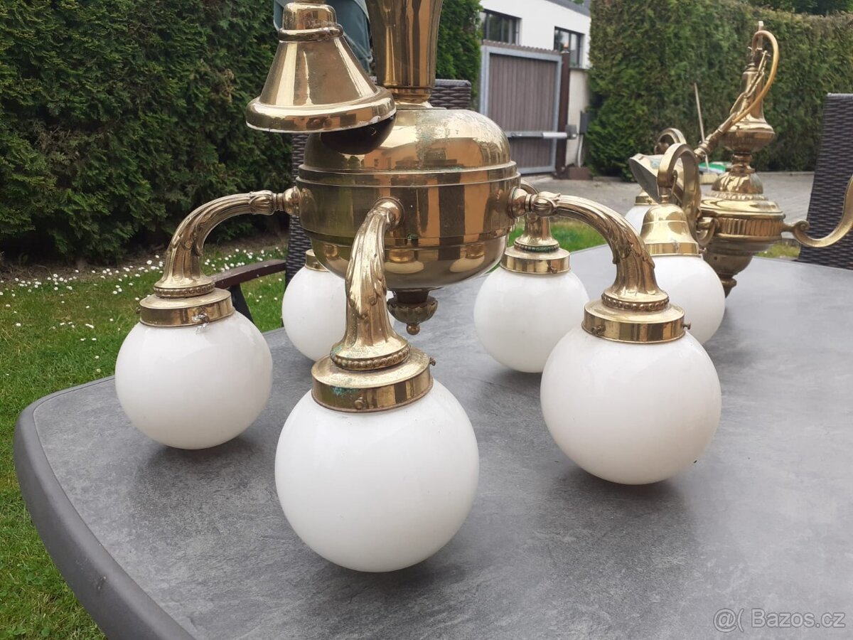 Lustr mosaz starožitnost