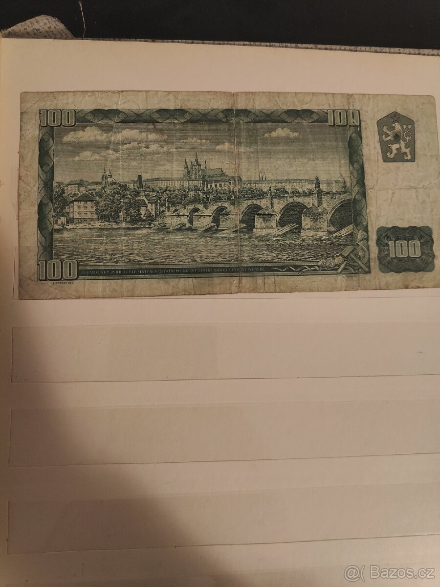 100kč,100sk a 5 koruna papirova