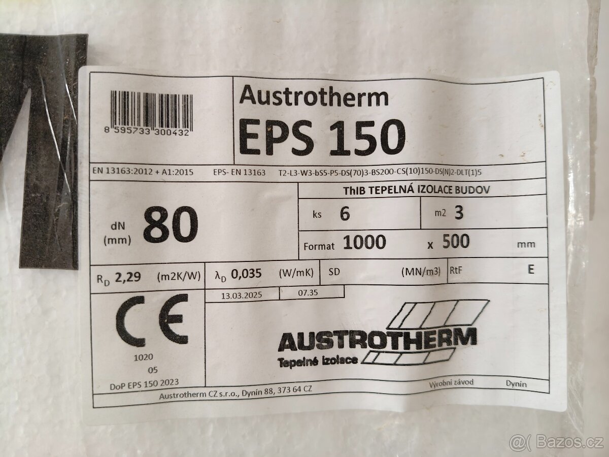 polystyren EPS 150 80mm