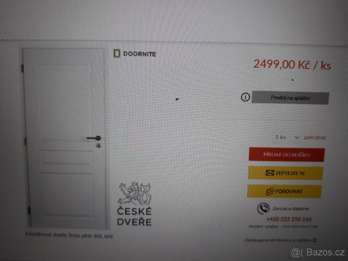 Dveře bílé 60 cm levé - nové nepoužité