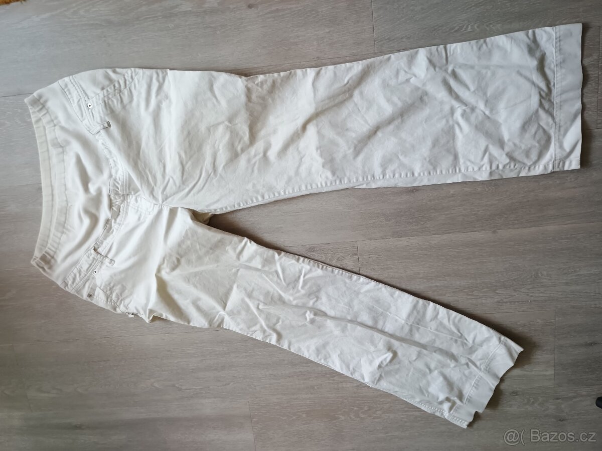 Těhotenské kalhoty bílé vel. 44