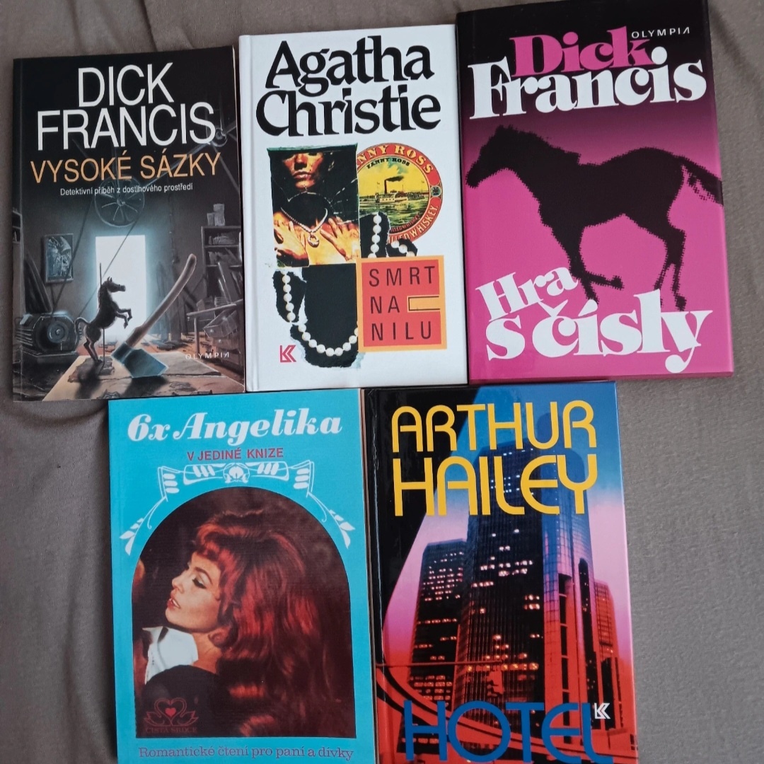 5 knih - Dick Francis, Agatha Christie