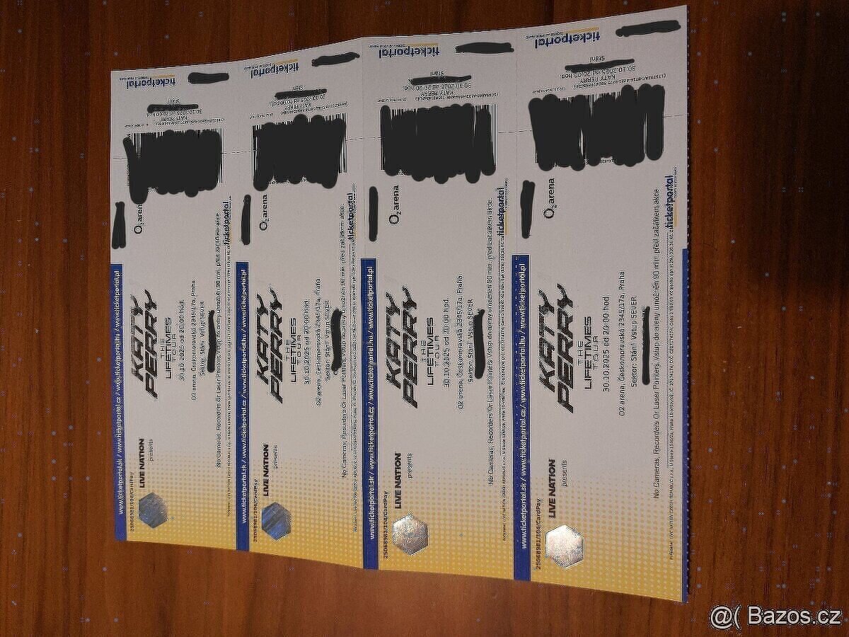 Prodám 4 vstupenky na stání - Katy Perry Praha O2