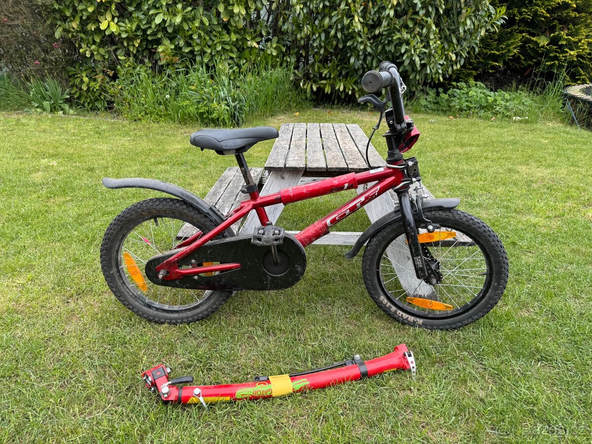Prodám dětské kolo GT 16” + tažná tyč