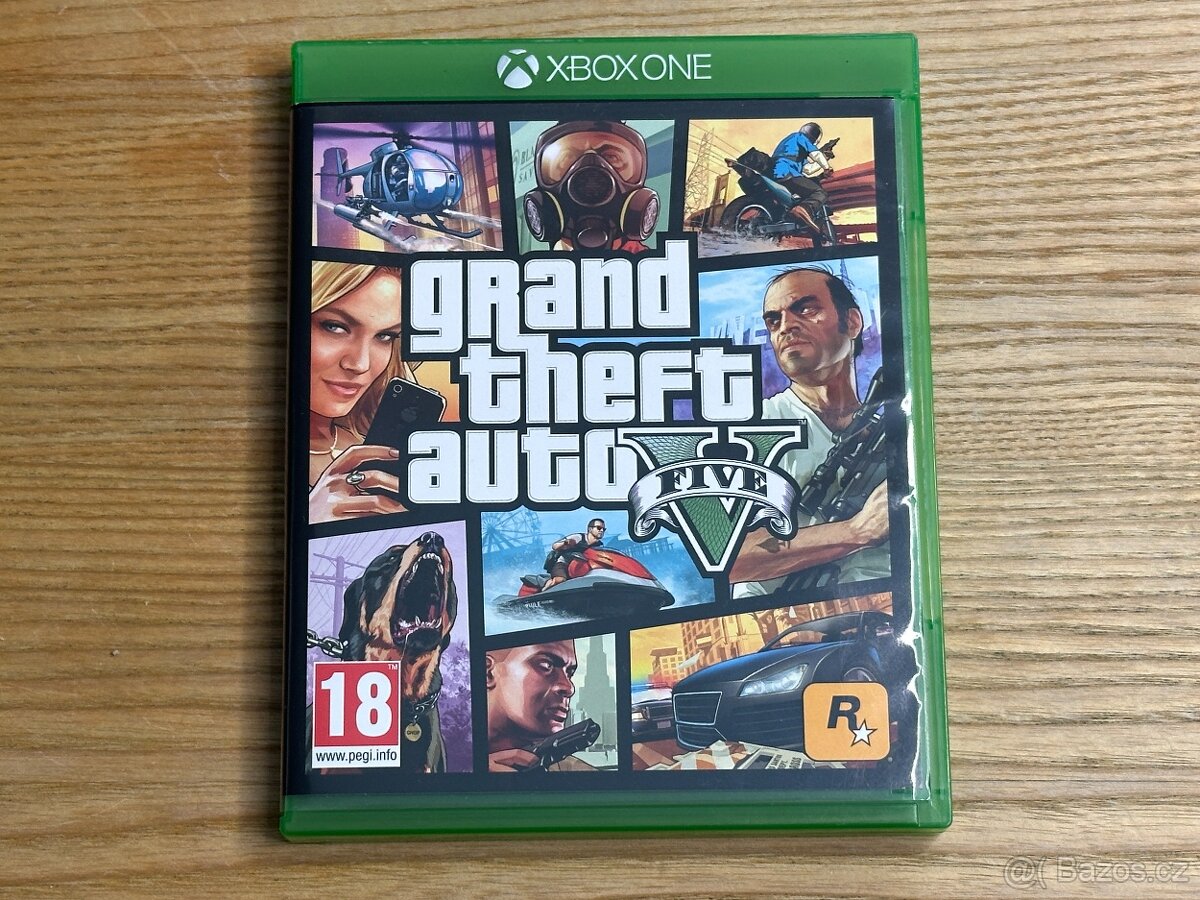 GTA V pro Xbox One i Series X - krabicová s mapou, 100% stav