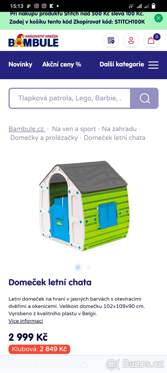 Krásný rok starý zahradni domeček pro deti