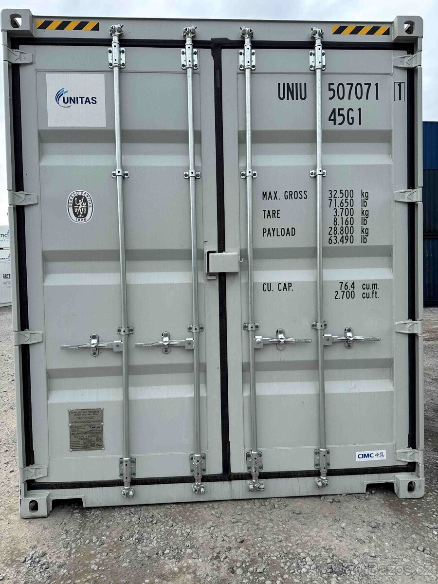 Lodní kontejner 40´HC ONE-TRIP - po jedné cestě šedý