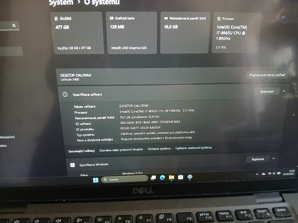 Notebook Dell Latitude 5400 s dotykovým displejem
