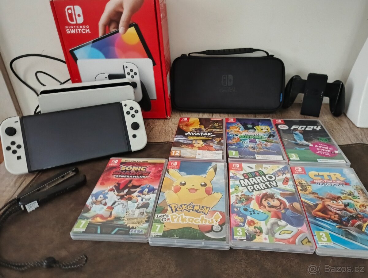 Nintendo switch OLED - PLNĚ FUNKČNÍ, TOP STAV