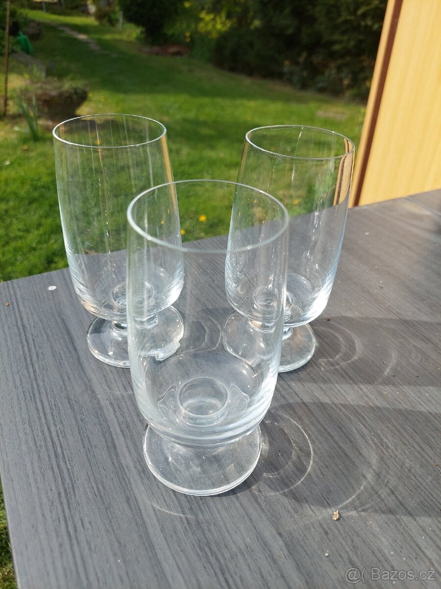 Skleničky čiré s nožičkou 3ks