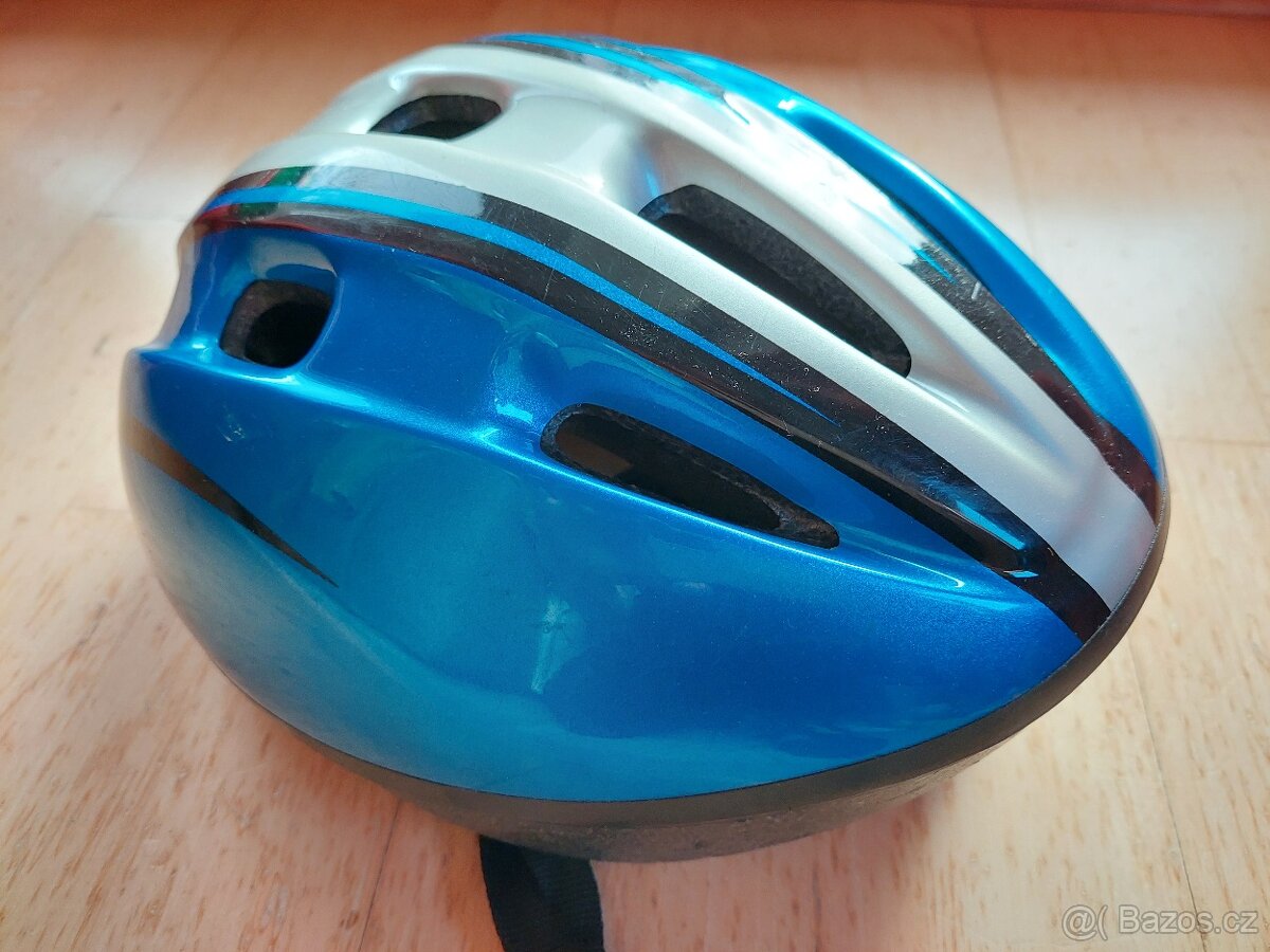 Modrostříbrná přilba helma kolo vel. S (48-52 cm)