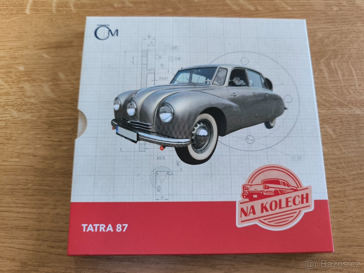 Stříbrná pamětní mince ČM "Tatra 87" z cyklu 'Na kolech'