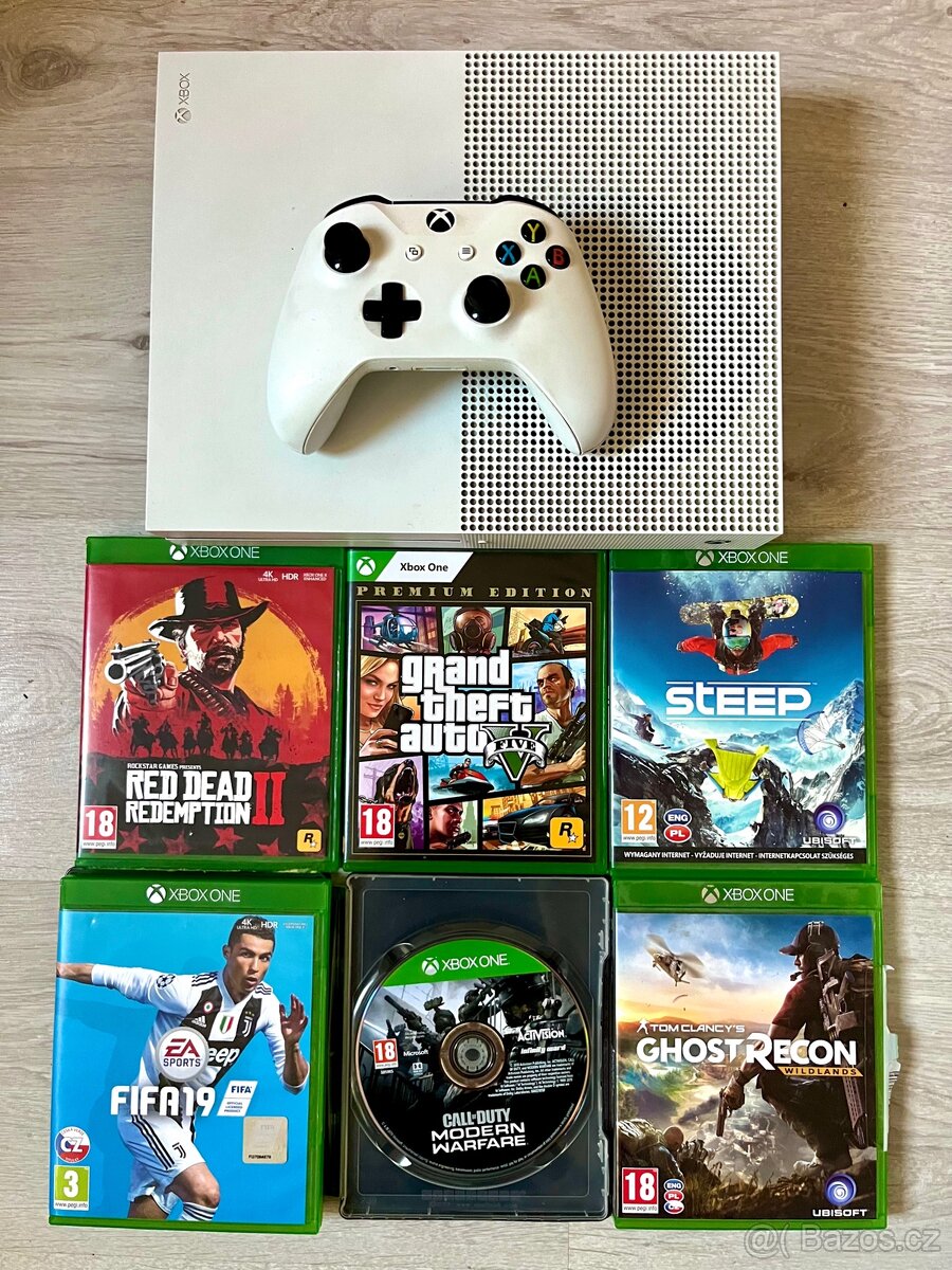 Xbox one S 500 GB + ovladač + 6 her