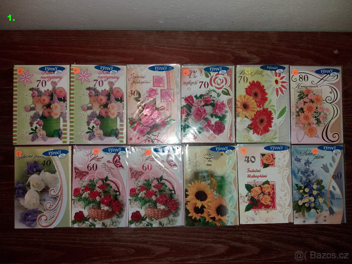 Blahopřání a pohledy