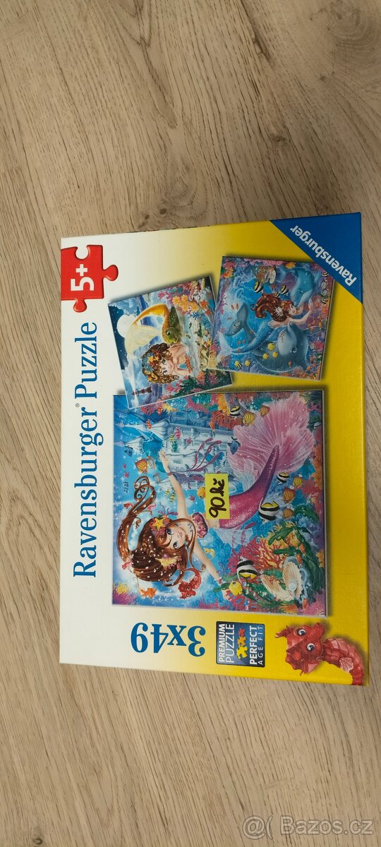 Dětské puzzle  motiv mořských panen 3x49 dílků